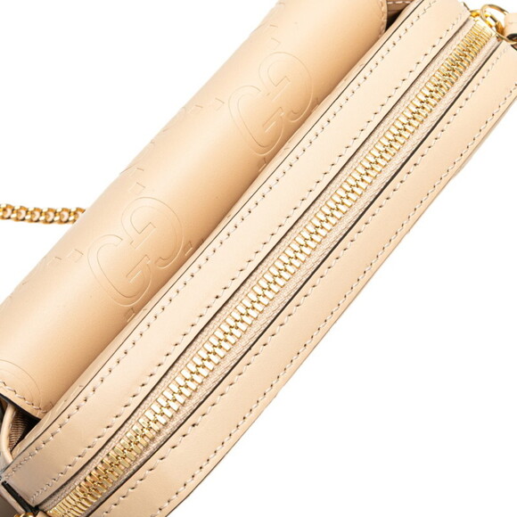 GUCCI Cream Leather Shoulder Bag
